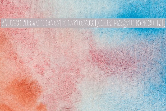 AustralianFlyingCorpsStencilC Font examples
