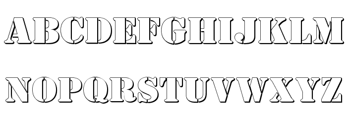 AustralianFlyingCorpsStencilC Font LOWERCASE