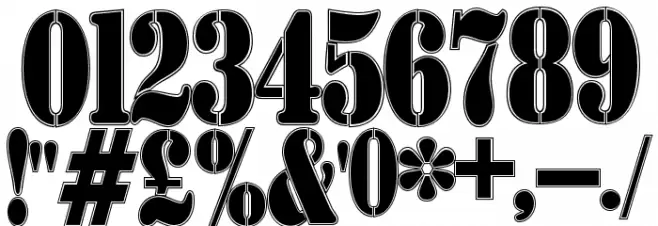 AustralianFlyingCorpsStencilCo Font OTHER CHARS