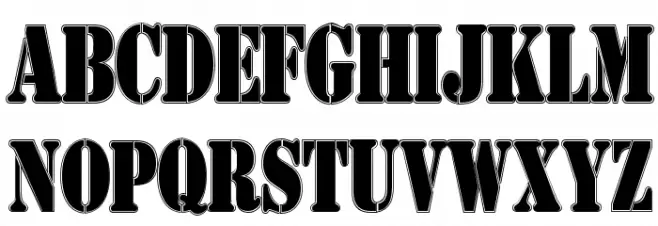 AustralianFlyingCorpsStencilCo Schriftart Groß