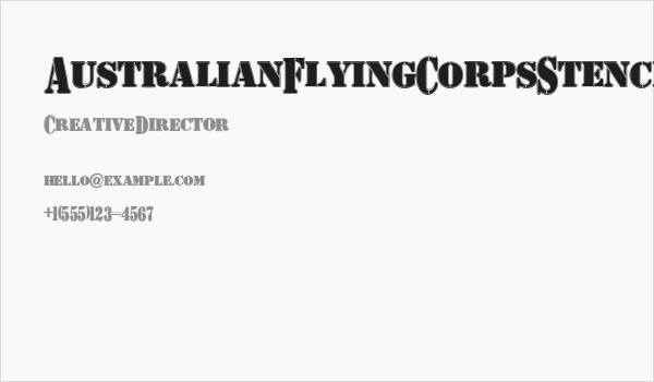 AustralianFlyingCorpsStencilCo Business Card