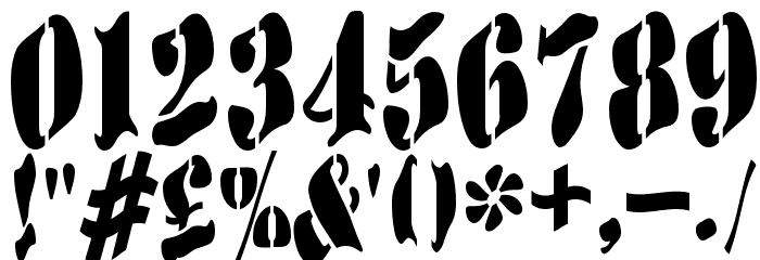 AustralianFlyingCorpsStencilD Font OTHER CHARS