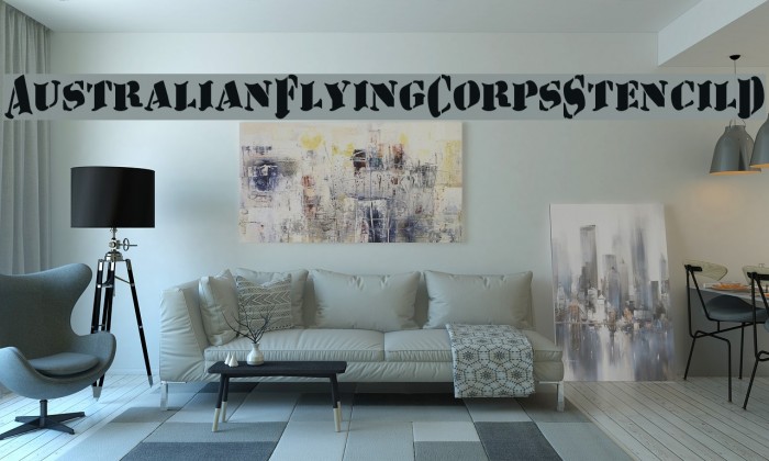 AustralianFlyingCorpsStencilD Font examples