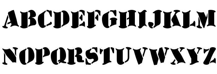 AustralianFlyingCorpsStencilD Font LOWERCASE