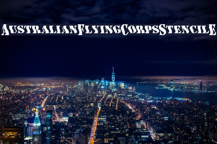 AustralianFlyingCorpsStencilE Font examples
