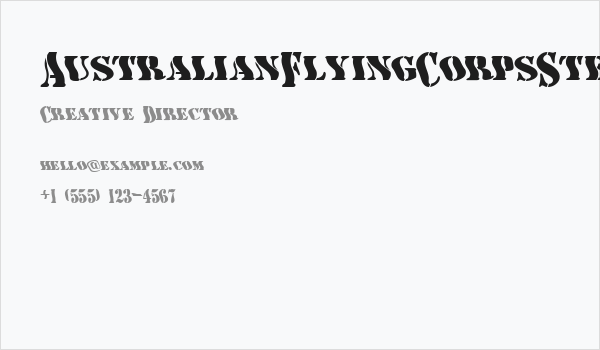 AustralianFlyingCorpsStencilE Business Card