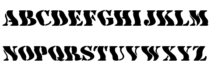 AustralianFlyingCorpsStencilE Font LOWERCASE