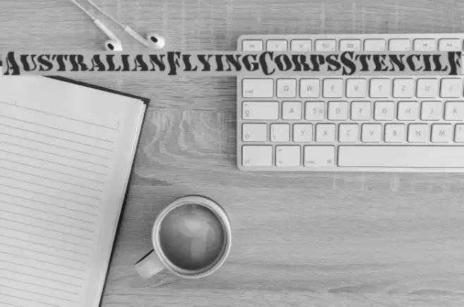 AustralianFlyingCorpsStencilF Font examples