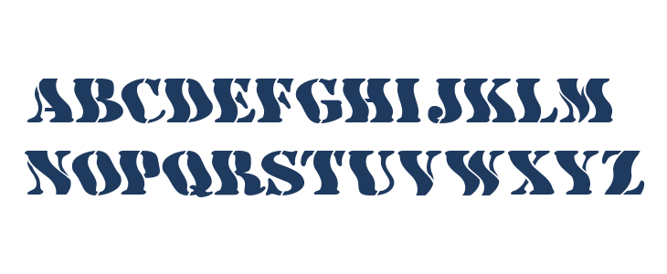 AustralianFlyingCorpsStencilF Lowercase