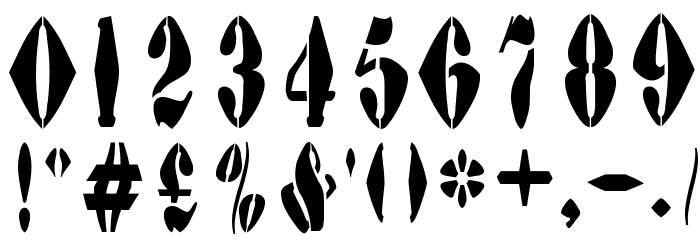 AustralianFlyingCorpsStencilG Font OTHER CHARS