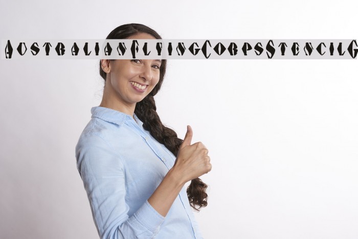 AustralianFlyingCorpsStencilG Font examples