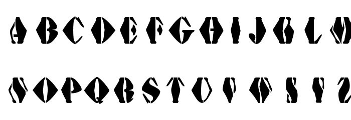 AustralianFlyingCorpsStencilG Font LOWERCASE