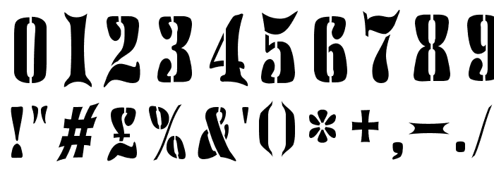 AustralianFlyingCorpsStencilH Font OTHER CHARS