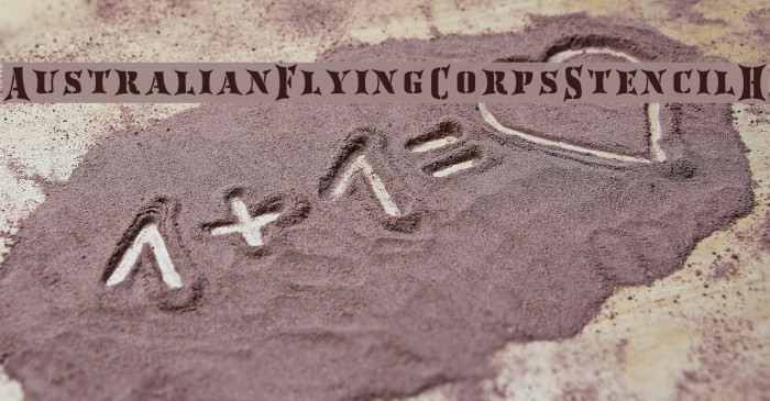 AustralianFlyingCorpsStencilH Font examples