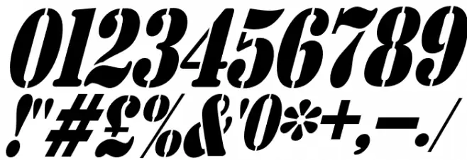 AustralianFlyingCorpsStencilS Font OTHER CHARS