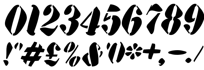 AustralianFlyingCorpsStencilSA Font OTHER CHARS