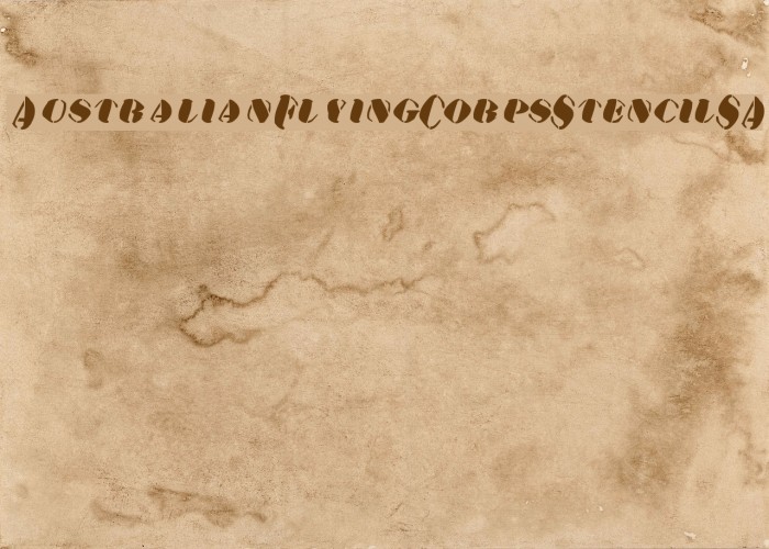 AustralianFlyingCorpsStencilSA Font examples