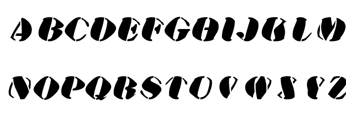 AustralianFlyingCorpsStencilSA Font LOWERCASE