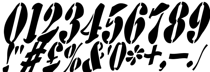 AustralianFlyingCorpsStencilSB Font OTHER CHARS