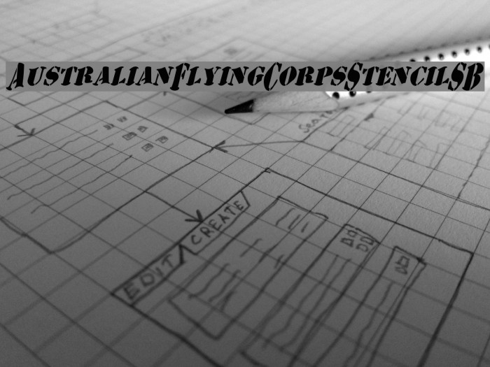 AustralianFlyingCorpsStencilSB Font examples