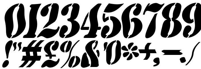 AustralianFlyingCorpsStencilSC Font OTHER CHARS
