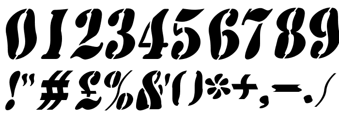 AustralianFlyingCorpsStencilSD Font OTHER CHARS