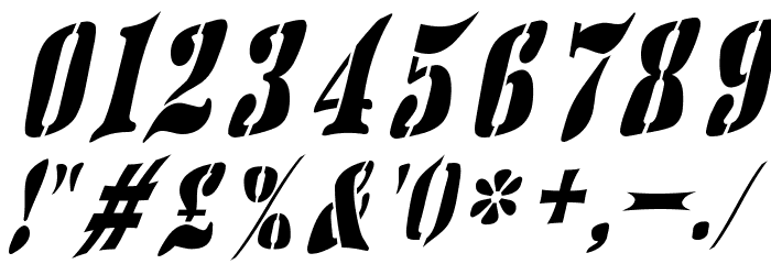AustralianFlyingCorpsStencilSF Font OTHER CHARS
