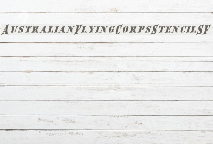AustralianFlyingCorpsStencilSF Font examples