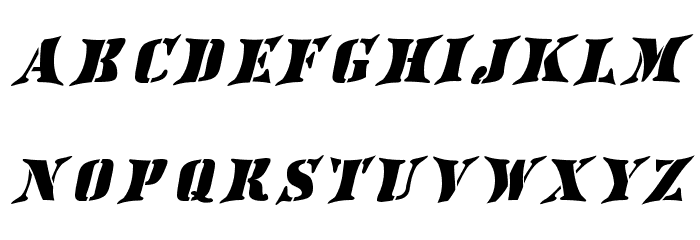 AustralianFlyingCorpsStencilSF Font LOWERCASE