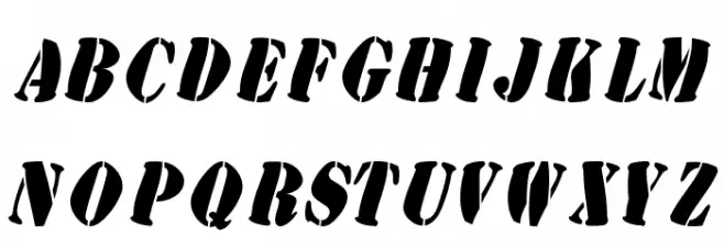 AustralianFlyingCorpsStencilSG फ़ॉन्ट अपरकेस