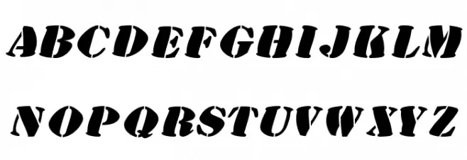AustralianFlyingCorpsStencilSG フォント 小文字