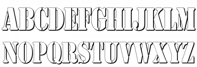 AustralianFlyingCorpsStencilSh フォント 大文字
