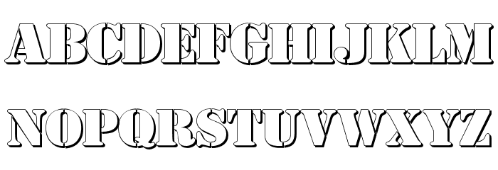 AustralianFlyingCorpsStencilSh Schriftart Kleinbuchstaben