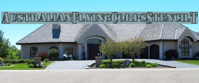 AustralianFlyingCorpsStencilT Font examples