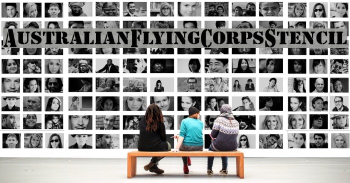 AustralianFlyingCorpsStencil Font examples