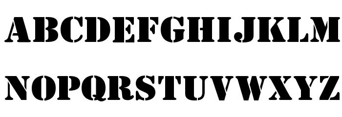 AustralianFlyingCorpsStencil Font LOWERCASE
