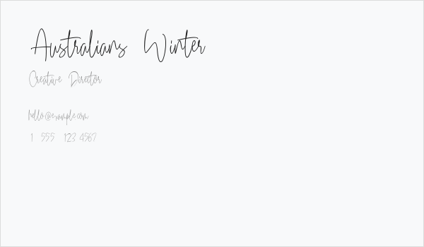 Australians Winter Business Card