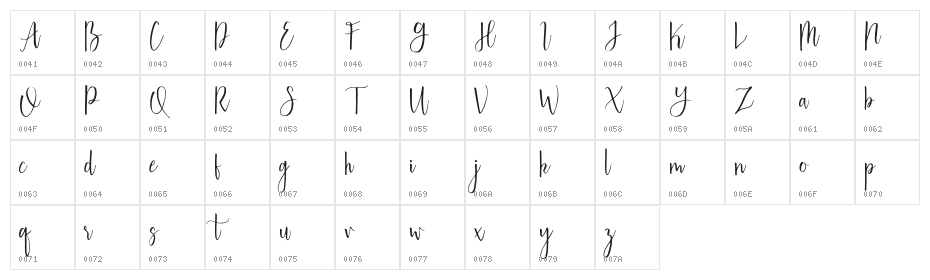 Australis-Regular Character Map