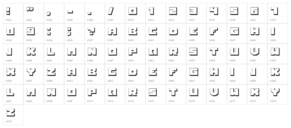 Ausweis Hollow Regular Character Map