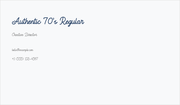 Authentic 70's Regular Business Card