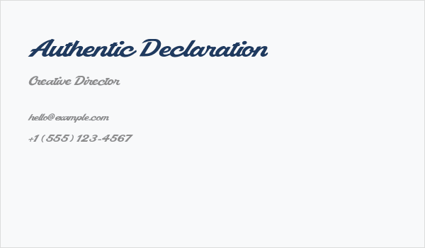 Authentic Declaration Business Card