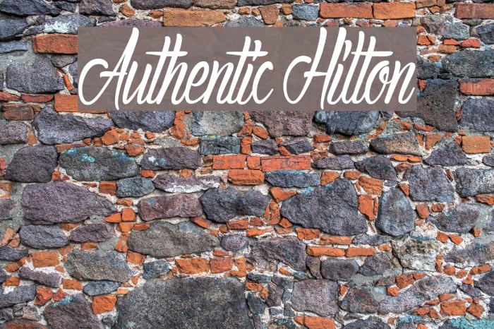 Authentic Hilton Font examples