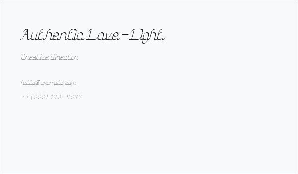 Authentic Love-Light Business Card