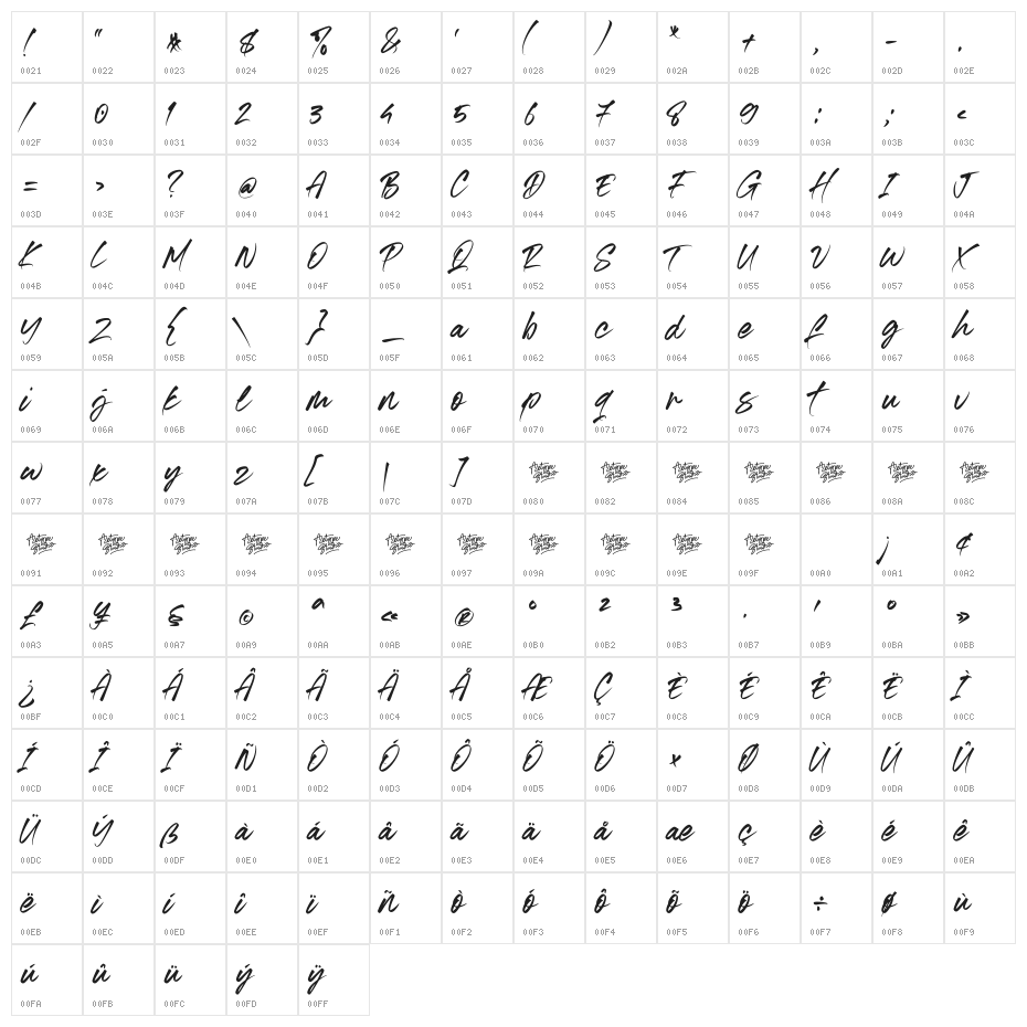 Authentic Photograph Character Map