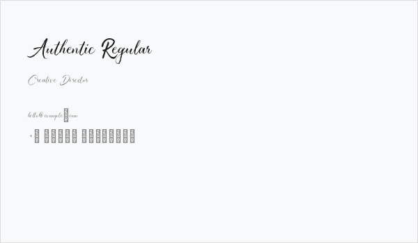 Authentic Regular Business Card