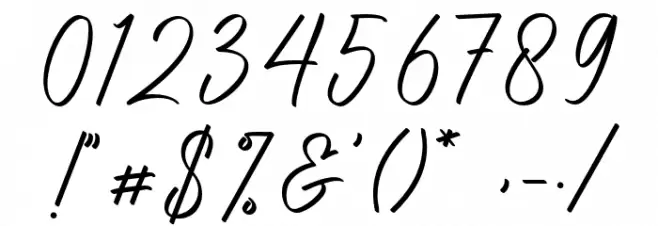 Authentic Signature Font OTHER CHARS