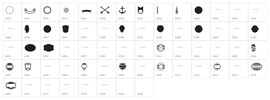 AuthenticLabelsDemo Character Map