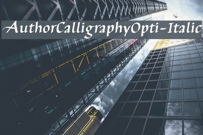 AuthorCalligraphyOpti-Italic Font examples