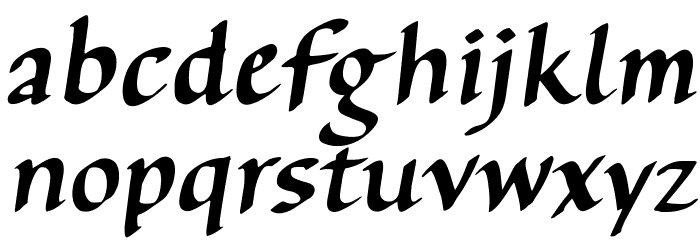 AuthorCalligraphyOpti-Italic Font LOWERCASE