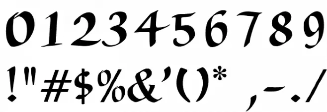 AuthorCalligraphyOpti-Regular Font OTHER CHARS